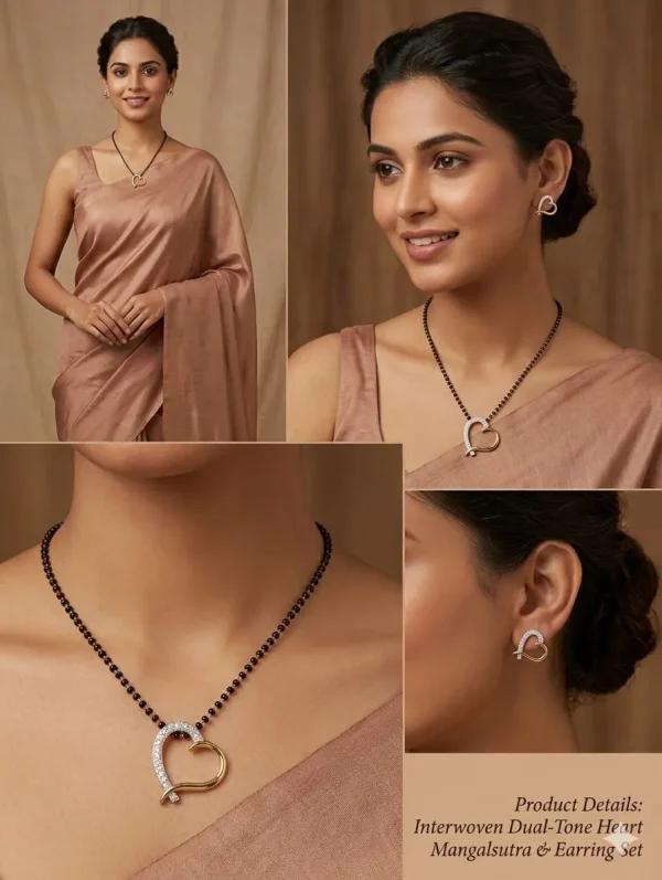 Modern Heart shaped Mangalsutra for Everyday Elegance at 399 Rupees