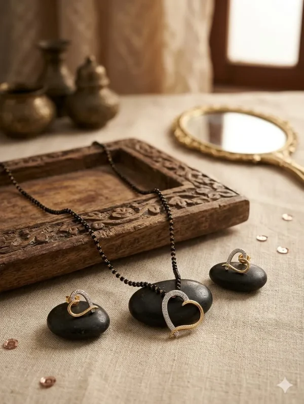 Modern Heart shaped Mangalsutra for Everyday Elegance at 399 Rupees
