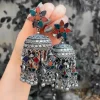 Radiant Silver-Tone Jhumka Earrings for Everyday Charm